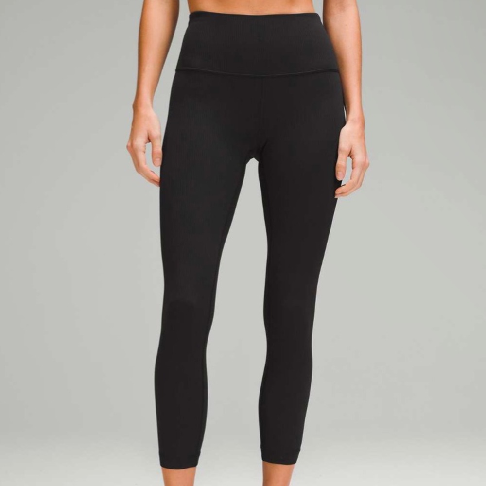 Lululemon Wunder Train High-Rise Ribbed Crop 23" BLACK